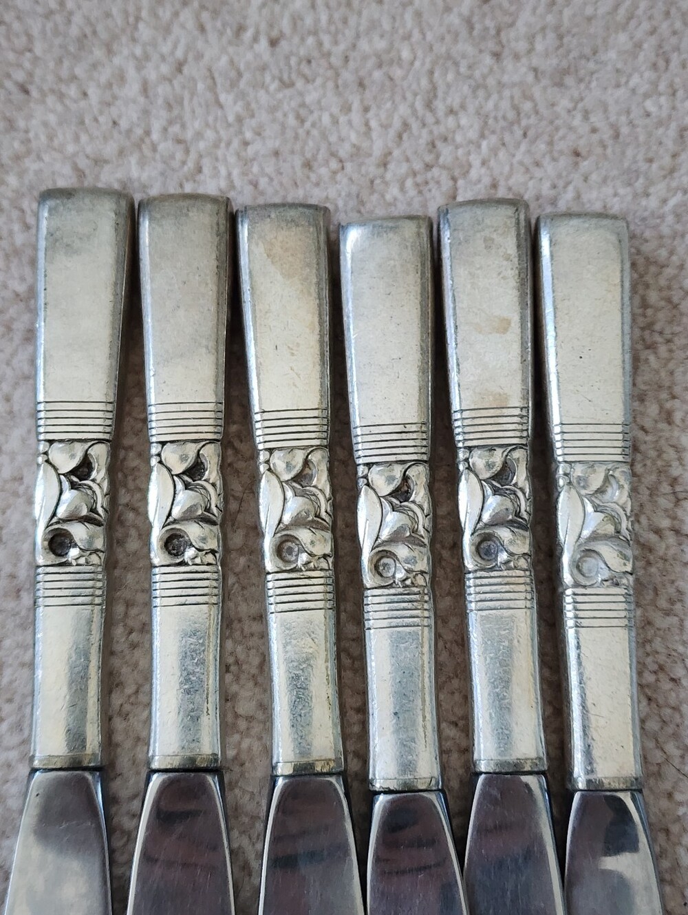 Silverplated 1940s MORNING STAR Set Of 6 Knives Silverware - Picture 2 of 2